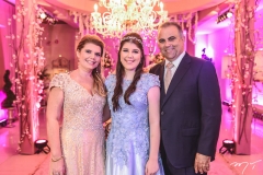 Danielle, Lívia e Valdísio Pinheiro