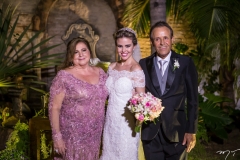 Eulália e Eve Pimentel, com Adão Martins