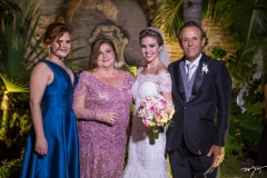 Lalá, Eulália e Eve Pimentel, com Adão Martins