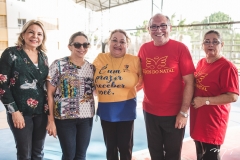Albanisa Gomes, Patricia Moreira, Fátima Andrade, Padre Eugênio e Consuelda Azevedo