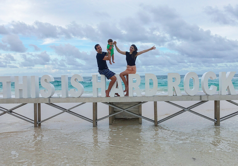 Themis Briand leva a família para curtir o litoral paradisíaco de Punta Cana