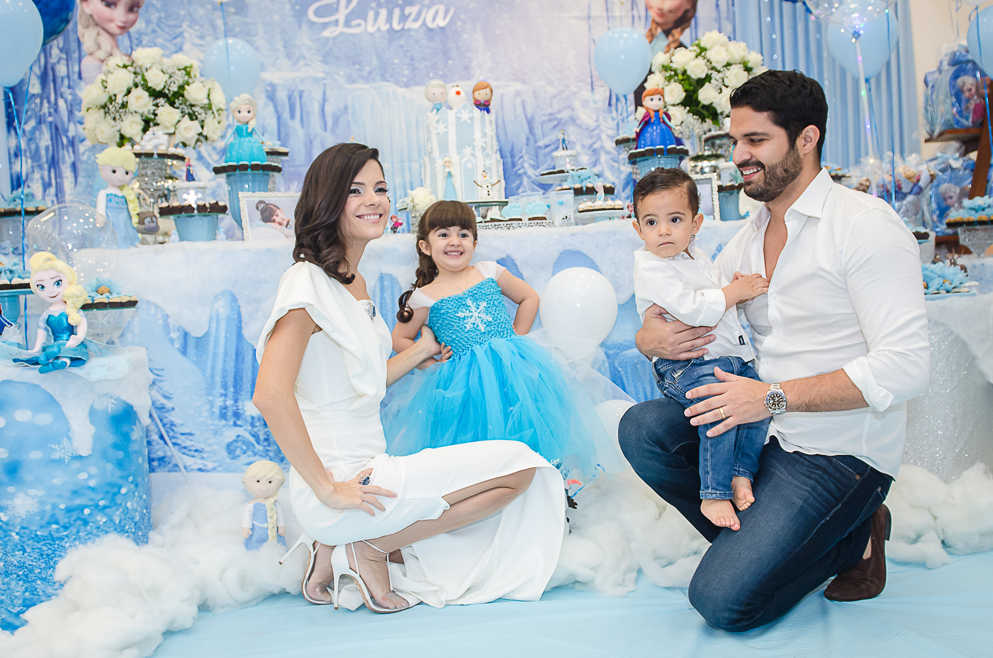Frozen é tema da festa de 3 anos de Luiza, filha de Priscilla e Bruno Becco