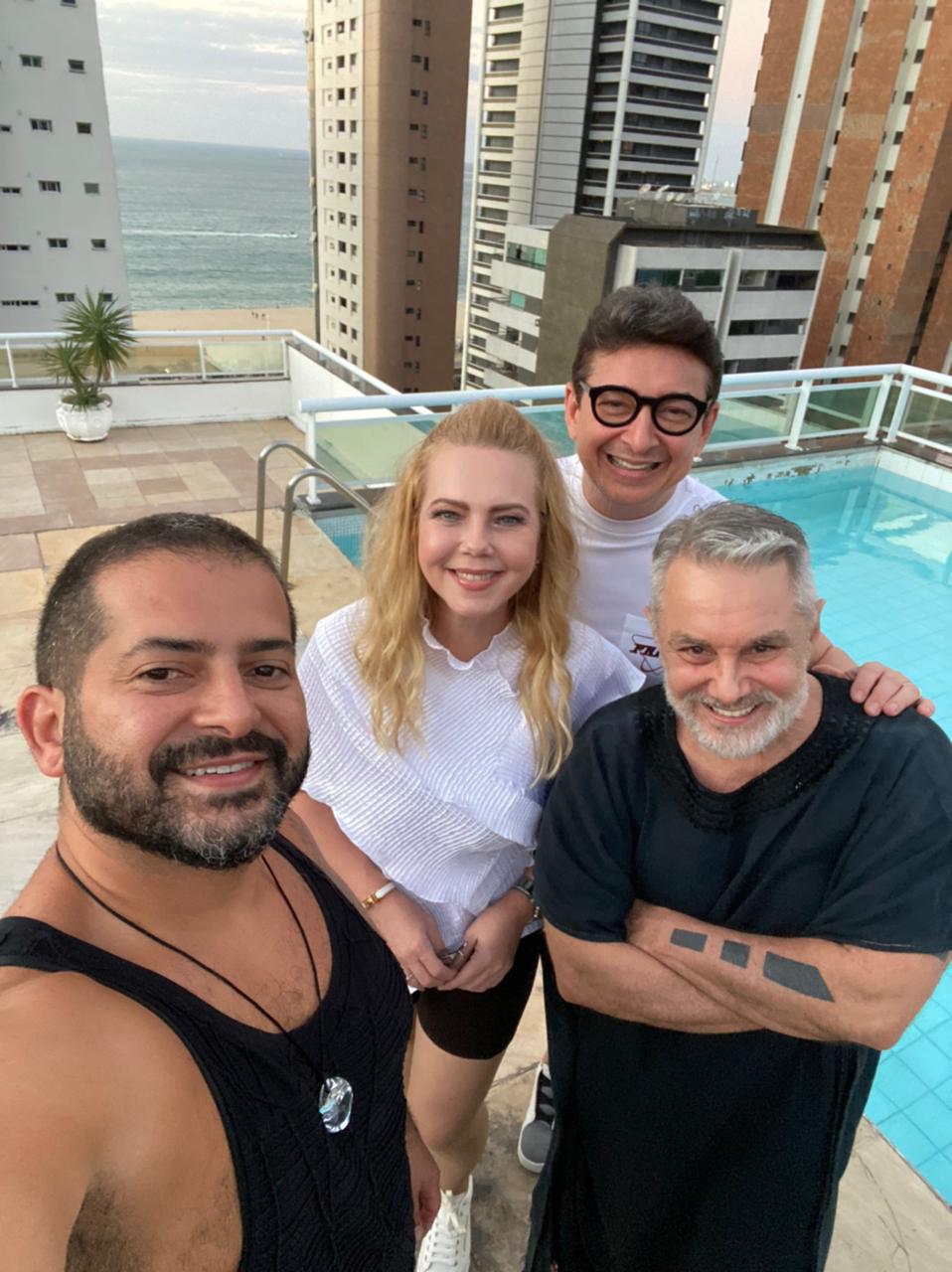 Lino Villaventura e Régis Vieira se encontraram com Branca e Racine Mourão (Foto: Arquivo pessoal)